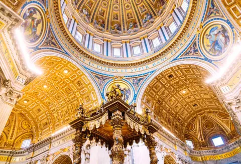 Guided tour group at St. Peter's Basilica included with the Vatican Museums tour